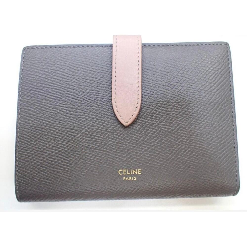 Authentic Celine Paris Compact Wallet –  gray& Lilac – Comes with COA